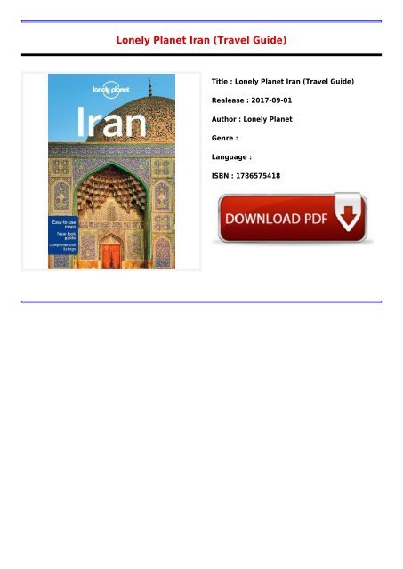 Lonely Planet Iran Pdf
